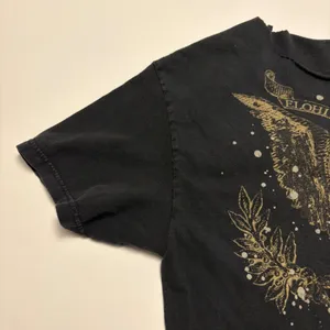 Kerusso T-Shirt Womens L Black In God I Trust Eagle Graphic Raw Neck Distressed thumbnail 5