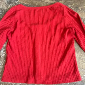 Madewell Scooped Neck Ribbed Cardigan Womens Large Red Academia Layer Y2K Preppy thumbnail 5