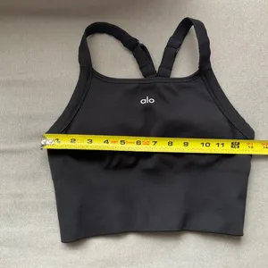 Alo Yoga Seamless Ribbed Favorite Bra Tank Black XS thumbnail 3