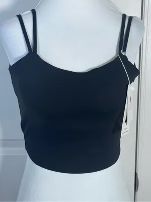 LUYAA Sports Bra Small Black Backless Twist Padded Strappy Yoga Workout Crop Top thumbnail 3
