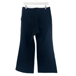 Anthropologie Maeve The Naomi Ponte‎ Wide-Leg Flare Pants Black Sz 12 petite thumbnail 3
