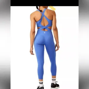 Free People FP Movement Women's XS Back It‎ Up Bodysuit Blue thumbnail 2