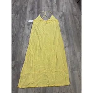 Rip Curl Aloha Maxi Dress Banana Yellow Linen Blend Women's Size 2XL New thumbnail 4
