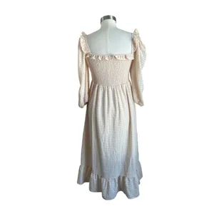 Shein Cottagecore Smocked Midi‎ Dress Sz XS Puff Sleeve Prairie Romantic thumbnail 2