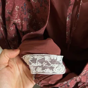 SADIE & SAGE Floral Burgundy Ruched Long Sleeve Bodycon Mini Dress Womens Medium thumbnail 5