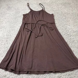 City Triangles Brown Empire Waist Mini Dress Boho Beaded Straps Womens Large thumbnail 1