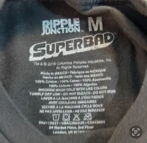 Ripple Junction Superbad McLovin Crop Top T-shirt Tee Woman’s Medium ID Black thumbnail 4
