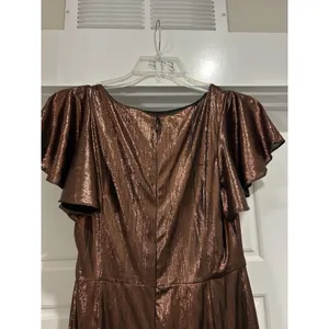 Sugarlips Sz Large Rina Metallic Aspen Dress Formal Wedding Gala Stretch Bronze thumbnail 3