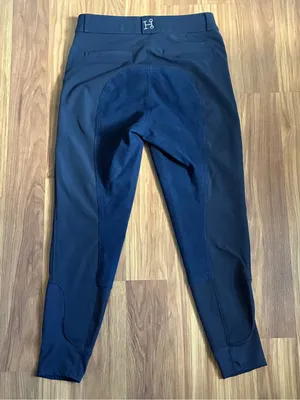 SmartPak Hadley Mid-Rise Knee Patch Breeches - Navy Blue, Size 28 R thumbnail 7