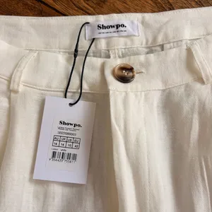 Showpo white linen pants thumbnail 3