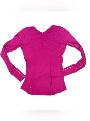 Lululemon Shirt Womens Pink Micro Stripes Swiftly Tech Long Sleeve Thumbholes 10 thumbnail 5