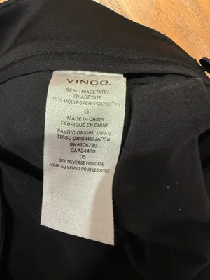 Vince Black Tailored Straight Leg Pants Women's Size 6 Dress Trousers Relaxed thumbnail 4