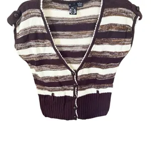 Nick & Mo Y2K Striped Cardigan L Brown White thumbnail 2