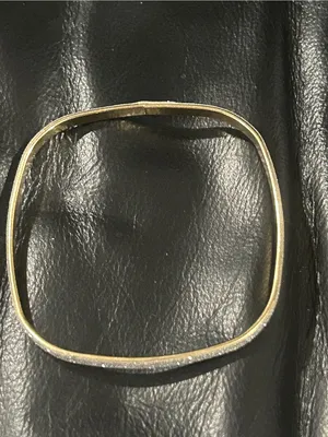 Gold Tone Rhinestone Square Bangle Bracelet thumbnail 4
