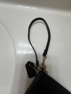 Coach Black Leather Wristlet thumbnail 3