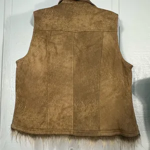 Wilson’s Leather Maxima Brown Fur Lined Vest Size XL EUC thumbnail 7