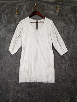 Evereve Presley Eyelet Embroidered Mini Dress Cotton Lined V Neck Womens S thumbnail 2