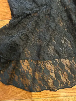 NWT Black Lace see through Cap Sleeve Babydoll high low Top size M thumbnail 16