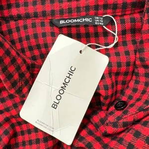 BloomChic Red Gingham Plaid Button Front Mini‎ Dress Women 12/UK 16 Peplum Waist thumbnail 4