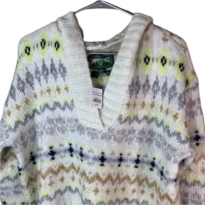 American‎ Eagle Oversized Soft and Cozy Wool Blend Hooded Sweater Gray XS NWT thumbnail 2