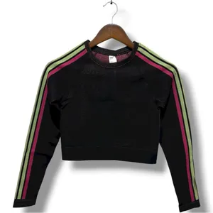 320 Fabletic | NWT Black Aisley Seamless Long Sleeve Crop Top (Size S) thumbnail 4