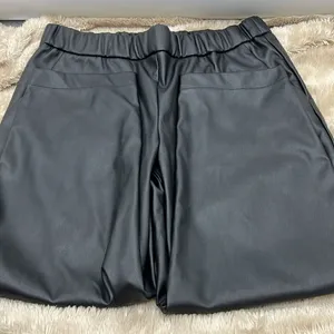A New Day black polyurethane elastic waistband cropped pants XL thumbnail 3