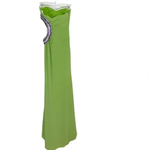 NWT Jasz Dress Strapless Gown Open Side with Rhinestones Bright Green Size 00 thumbnail 5