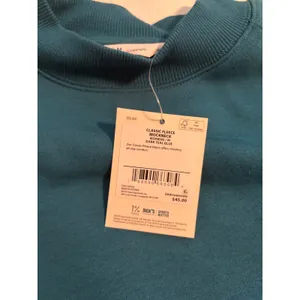 DSG Sweatshirt Mockneck Varsity Dark Teal Blue Striped Fleece NWT Medium thumbnail 3