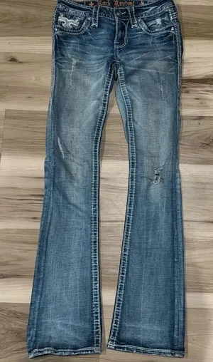 Rock Revival Sundee Mid Rise Boot Blue Jeans Women’s 25 thumbnail 1