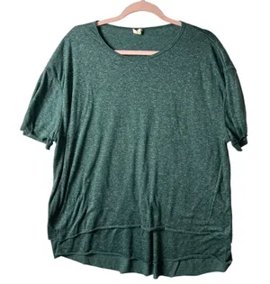 Wishlist green linen t-shirt women’s size‎ m/l thumbnail 1
