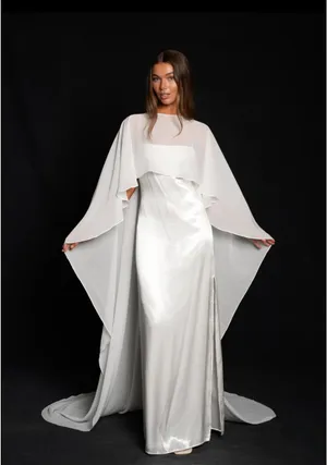 Calily Bridal - Bridal Chiffon Cape thumbnail 1