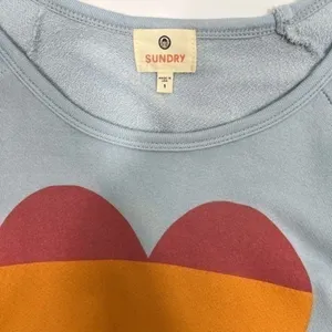 Sundry Rainbow heart Sweatshirt thumbnail 3