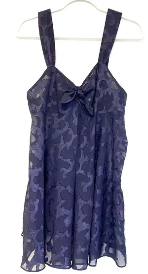 Victoria's Secret Vintage Y2K Babydoll Dark Blue Chemises Top with Bow Size S‎ thumbnail 1