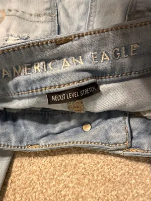 American Eagle Light Wash Distressed Cropped High Rise Jeggings thumbnail 11