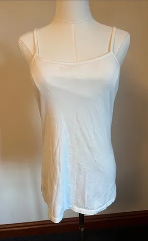 Classic White Spaghetti Strap Tank Top - Women's thumbnail 1