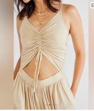 Free People FP Beach Weekend Chill-Out Ruched Harem Cut Out Jumper jumpsuit S thumbnail 3