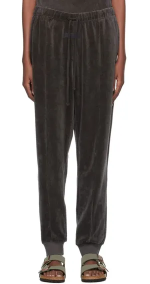 Fear of God Essentials Iron Black Gray Pull-on Velour Lounge Joggers Pants M thumbnail 1