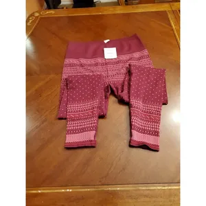 Fabletics Holiday Print Fair Isle Plaid Red Legging Xl Nwt Designer thumbnail 5