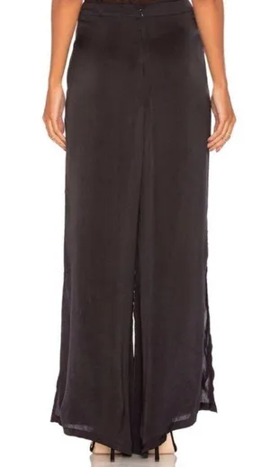 Cleobella Ainsley Black Satin Wide Leg Pants S thumbnail 3