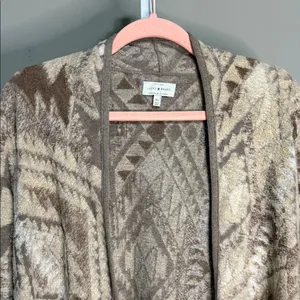 Lucky Brand XS‎ Aztec Fringe Open Front Cardigan Sweater thumbnail 5