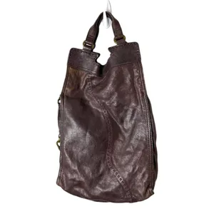 Lucky Brand Merlot Leather Distressed Foldover Boho Bohemian Western Crossbody thumbnail 5