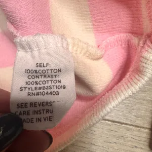 Blu Pepper Pink‎ Stripe Collared Crop Sweatshirt Pullover Womens Large L thumbnail 4