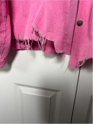 POL Pink Corduroy Raw Hem Jacket Size L EUC thumbnail 6