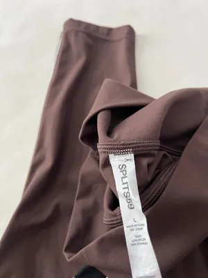 Splits59 Margot Rigor Leggings in Dark Chocolate Brown / Black Stripe L $138 thumbnail 5