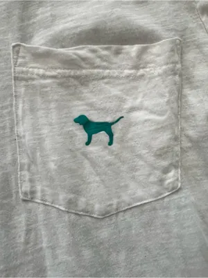 Victoria's Secret PINK White Dog Pocket T Shirt size L thumbnail 3