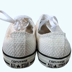 Converse All Star Textured White‎ Sneakers Women's Sz 8 thumbnail 6