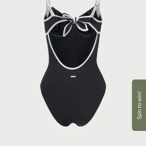 Berlook Contrast Trim Knotted One-Piece Swimsuit 47 thumbnail 7