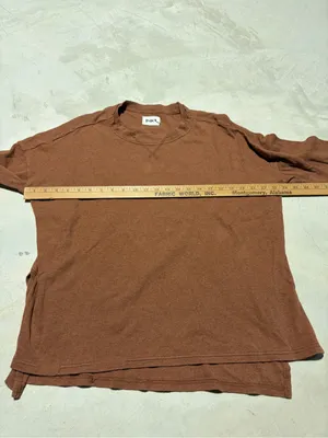 PACT Brown Long Sleeve Crewneck shirt medium organic cotton thumbnail 4