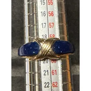 Vintage‎ Avon Lapis Blue Relfections Ring Size 8.75 Gold thumbnail 9