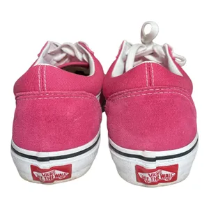 Vans Women's Fuchsia Pink Canvas Low-Top Sneakers with White Side Stripe thumbnail 4